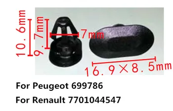 500pcs høj kvalitet Nylon skruer Vejr-Strip Clip Sort Renault 7701044547 for Peugeot 699786