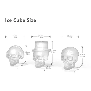 3D Kraniet Silikone Formen Ice Cube Chocolate Ice Cream Mould Skuffe DIY Værktøj Til Barer, Whisky, Vin Cocktail Silikone Kraniet Ice Cube