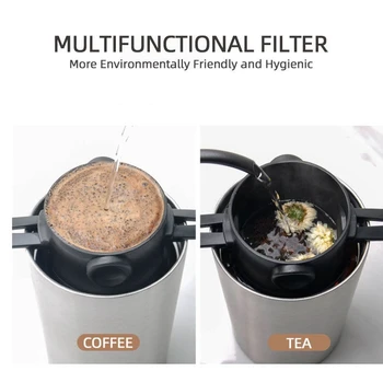 Foldbar Bærbare Og Filter Kaffemaskine I Rustfrit Stål Drypper Kaffe Te Indehaveren Genanvendelige Hæld Det Over Og Dripper