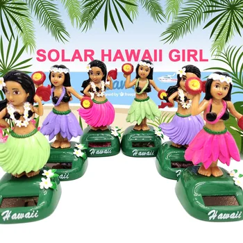 Solar Dancing Hawaii pige med Hula Ryster Hovedet Toy Soldrevne Auto Interiør Dekompression Instrumentbrættet ornament bil tilbehør