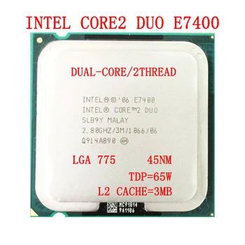 Intel Core 2 Duo-Processor E7400 3M cache, 2.80 GHz，45nm，65W TDP，Dual-Core Desktop CPU LGA775