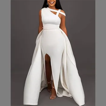 Høj Kvalitet Part Dashiki Kjole Kvinders ensfarvet Ærmer Afrikanske Tøj Mode Trend Havfrue Kjole 2021 Sommeren Nye