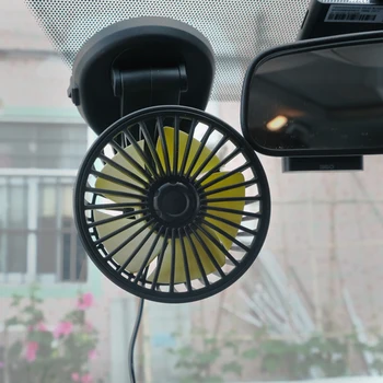USB-Ventilator Til Bil, Lastbil Med Klip Cigarettænder Stik Bil Enkelt-Head Fan Bil Enkelt-Head Fan Roterende Ventilator 2021