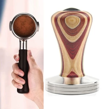 Farvet Soild Træ Og Manipulere Flad Base Hammer Rustfrit Stål Pulver Manipulere Espresso-Tilbehør