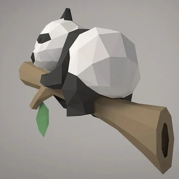 3D-Dyr Papir Model,Panda på Træet Geometriske Origami til Indretning,vægdekoration,Uddannelsesmæssige, Kids Legetøj