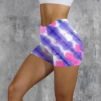 Kvinder Korte Leggings Gradient Trykt Butt Lift Træning Shorts Print Kradser Shorts Yoga Fitness Hot Pants Sikkerhed Bukser Hip Lift