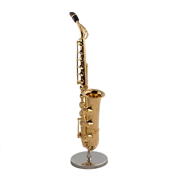 Miniature Kobber Alto-Saxofon Model med Støtte Mini-Musical Instrument 1/12 Dukkehus ob11 1/6 Action figur 1/5 1/6 bjd