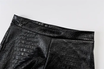 Splend Moda 2021 Foråret Cool Skala Krølning Mark Indpakket Brystet Kort Top + Split Bukser Saxy Passer Solid Farve Kvinder Mode