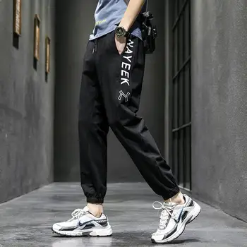 2020 nye sports bukser herrebukser efteråret bukser løs ni point koreansk mode afslappet benede efteråret strikkede bukser
