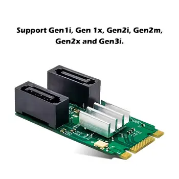 ST551 M. 2 B+M-TASTEN til To SATA Porte GEN3.0 6G udvidelseskort PCIe ASM1061 Chip Indbygget I Disken Riser-Kort til Desktop