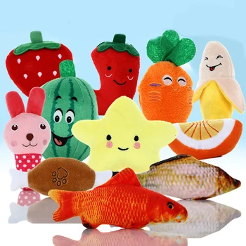 1STK Pet ToysDog Blødt Klingende Legetøj Vifte af Grøntsager og FruitsCartoon Dyr