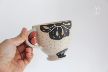 Japansk Porcelæn Te Kop Sæt Traditionelle Keramiske Kop Kaffe Sæt Tallerken Vintage Kreative Blomst Xicara Køkken Forsyninger EB50BD