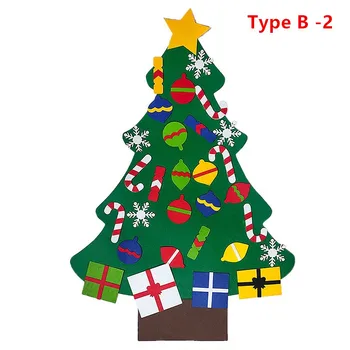 Børn DIY Følte juletræ juledekoration til Hjemmet Jul 2021 nytår Gaver, julepynt Santa Claus Xmas Tree