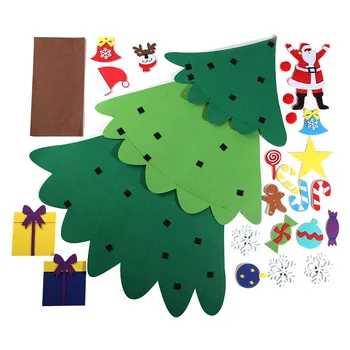 Børn DIY Følte juletræ juledekoration til Hjemmet Jul 2021 nytår Gaver, julepynt Santa Claus Xmas Tree