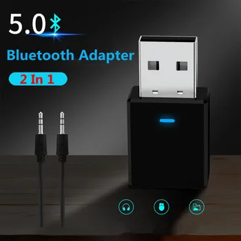 2 i 1 Bluetooth-Modtager Bluetooth-Senderen 5.0 RCA AUX USB-3,5 mm Jack Audio-Dongle Trådløse Adapter Til TV, PC bilsættet