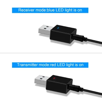 2 i 1 Bluetooth-Modtager Bluetooth-Senderen 5.0 RCA AUX USB-3,5 mm Jack Audio-Dongle Trådløse Adapter Til TV, PC bilsættet