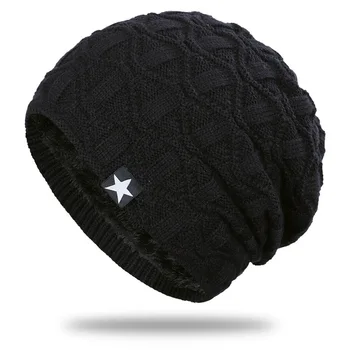 Nye fem-takkede stjerne logo vinter bomuld cap Tykkere version af unisex beanie Blød kasket Baggy slouchy vintage far hat engros