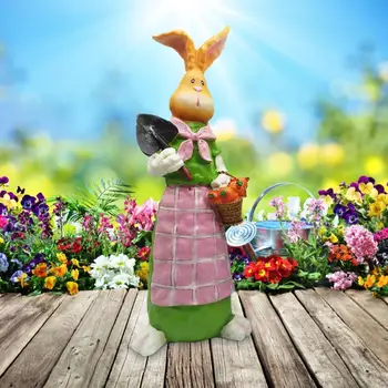 Påske Simulering Bunny Hjem Have Kanin Dekoration Kreative Gulerod Bunny Ornament Simuleret Kanin Statue Indretning