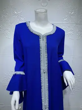 Jalabiya Muslimske kvinder kjole sommeren flare ærmet Kaftan Jebba lange maxi kjole femme vestiods Ramadan Arabe 2021 Islamiske dress