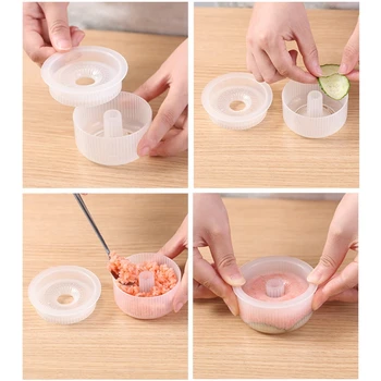 Runde Onigiri Form af Plast, Ikke-Stick Sushi Kaffefaciliteter DIY Let Ris Bold Tryk på Formen Tang Gøre Baby Bento Køkken Tilbehør