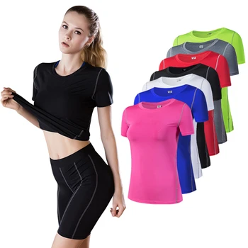 2021 Sommeren Kvinders Sweatshirt Fitness Yoga Løbe T-shirt Women ' s Sports-Quick-tørring Uddannelse Kort-langærmet Kvinders Fitness Top