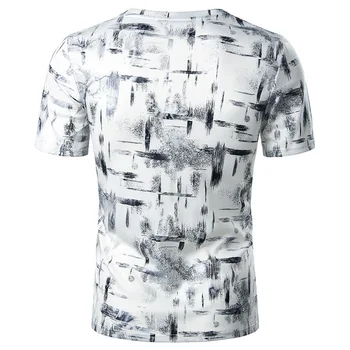 2021 Sommeren Mænds Mode Stribet Farve, Gradient Afslappet Korte Ærmer V-hals kortærmet T-shirt Grafisk Retro T-Shirts