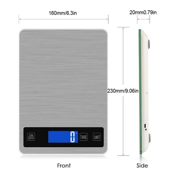 15 kg 1 g/0.1 oz Multifunktionelle Elektronisk køkkenvægt 10 kg/1g rustfrit stål balance Mad, Bagning Skala Madlavning opmåle Værktøjer
