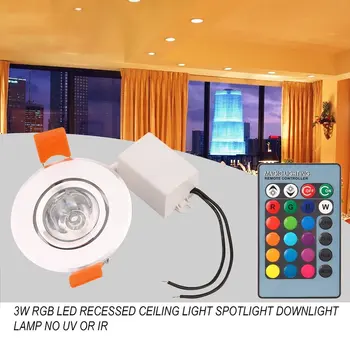 Waka 3W RGB LED Forsænket Loft Lys Spotlight Downlight Lampe Ingen UV-Eller IR-Lys-Stråling Let at Installere Og Drift