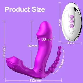 3 I 1 Sugende Vibrerende opvarmet Dildo Vibrator Trådløs Fjernbetjening Usynlige Bære Klitoris Stimulator Sex Legetøj Til Kvinder