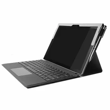 PU Læder Folde Stå Beskyttende Cover etui Til Microsoft Surface Pro 4/5/6 Lys Grå Mørk Grå Mode Elegant Sag