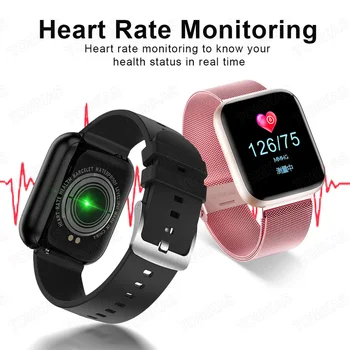 Smart Ur Mænd Kvinder i Fuld Kontakt Sport Fitness Tracker Blodtryk pulsmåler Smart Ur Smartwatch til Android, IOS
