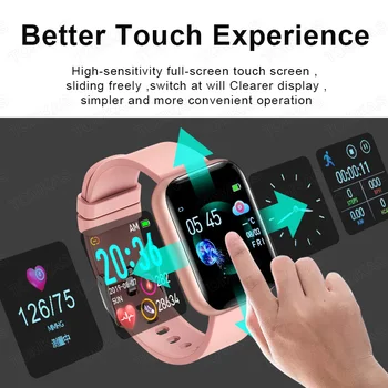 Smart Ur Mænd Kvinder i Fuld Kontakt Sport Fitness Tracker Blodtryk pulsmåler Smart Ur Smartwatch til Android, IOS