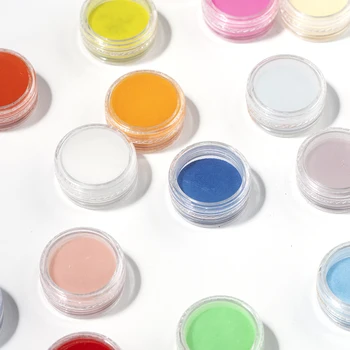 18 Farver Akryl Nail Art Tips UV Gel Pulver, Støv DIY Dekoration Manicure Sæt Nail Art Tilbehør til Udsmykning Ozdoby Gøre Paznokc