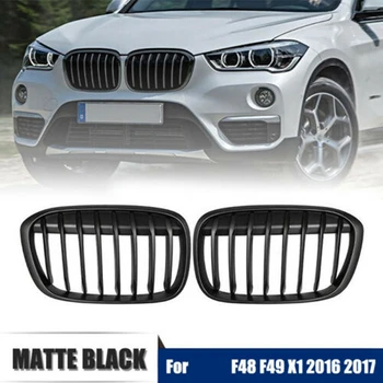 Mat Sort Front Kofanger Nyre-Grill Gitre For-BMW X1 F48 F49 2016-2019