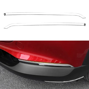 Bil Chrome Front Tåge Lys Øjenbryn Dække Trim Mærkat Pynt Dekoration Strips til Mazda CX-30 CX30 2020 2021