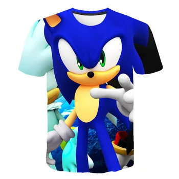2021 Familie Matchende Udstyr Sonice The Hedgehog T-Shirt Kids 3d Farverige T-shirt Piger Sjove T-Shirts Kostume Drenge Streetwear