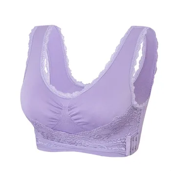 3XL Plus Size Sexy Lace Bralette Solid Cross Side Spænde Bh Brystholder Trådløse Push-up Bh ' er til Kvinder Undertøj Sove Undertøj