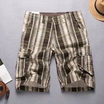 Sommeren Mænds Tøj Beach Shorts Løs Plus Size Multi-lomme Casual Plaid Bukser 2021 Modeller Jogging Boy Shorts Mænd
