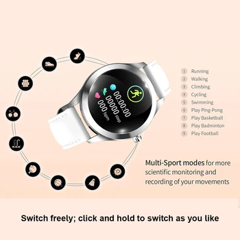 IP68 Vandtæt Smart Ur Kvinder Fine Armbånd pulsmåler Sove Overvågning Smartwatch Slut IOS-Android KW10 band