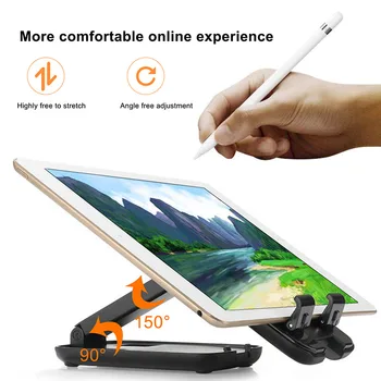 Foldbar Bruser Video Mobiltelefon Holder Til iPhone, iPad, Tablet, Bærbare Fleksibel Tabel Desktop Justerbar Vinkel Smartphone Stå