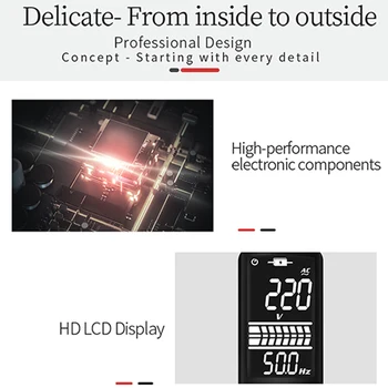 BSIDE Smart Digital Multimeter LCD - /EBTN Display Skjult Ledning Tester Voltmeter Spænding Detektor, Frekvens, Modstand