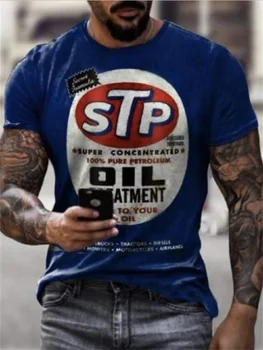 2021 Europæiske og Amerikanske mænd kode sommeren STP brev print bevægelse ungdom runde krave T-shirt mandlige tendens