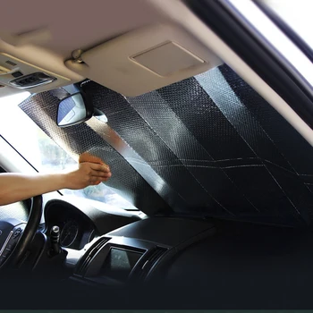 VODOOL Sammenklappelig Bil Forrude Parasol Sommeren Auto SUV Front Rear Window solsejl Blok DIY Skære solskærm UV-Reflektor Gardin
