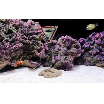 1PC Kunstige Koraller Advarsel Tegn Bord Akvarium Indretning Ornamenter Sunkne Rock Harpiks Fisk Tank Tilbehør