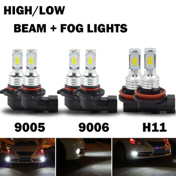 6X Combo LED-Forlygter Pære Tåge Lys for Toyota Corolla RAV4 H11 9005 9006 HID