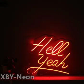 Brugerdefineret Neon Tegn Hell Yeah, Neon Skilt LED Neon Lys Væg Hængende Tilpasse Bar Room Part Jul Cool Gave Dekoration