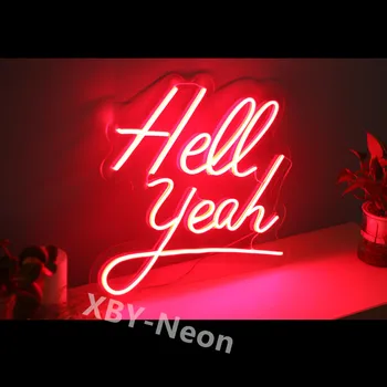 Brugerdefineret Neon Tegn Hell Yeah, Neon Skilt LED Neon Lys Væg Hængende Tilpasse Bar Room Part Jul Cool Gave Dekoration