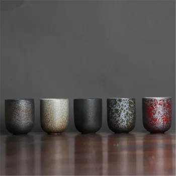 Hot Sell Kreativitet Japansk retro stentøjs lille mund kop te ovnen tekstur håndlavet keramik Kung Fu te ceremoni kop te gave