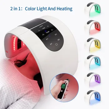 Folde Varme 7 Farver PDT Facial Mask Sammenklappelig Threapy Ansigt Lampe LED-Foton Hud Foryngelse Salon Brug i Hjemmet hudpleje
