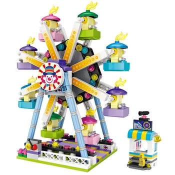 Amusement Park Mini-byggeklodser Pirat Skib pariserhjulet Model Mursten DIY Pædagogisk Legetøj til Børn Piger Xmas Gaver